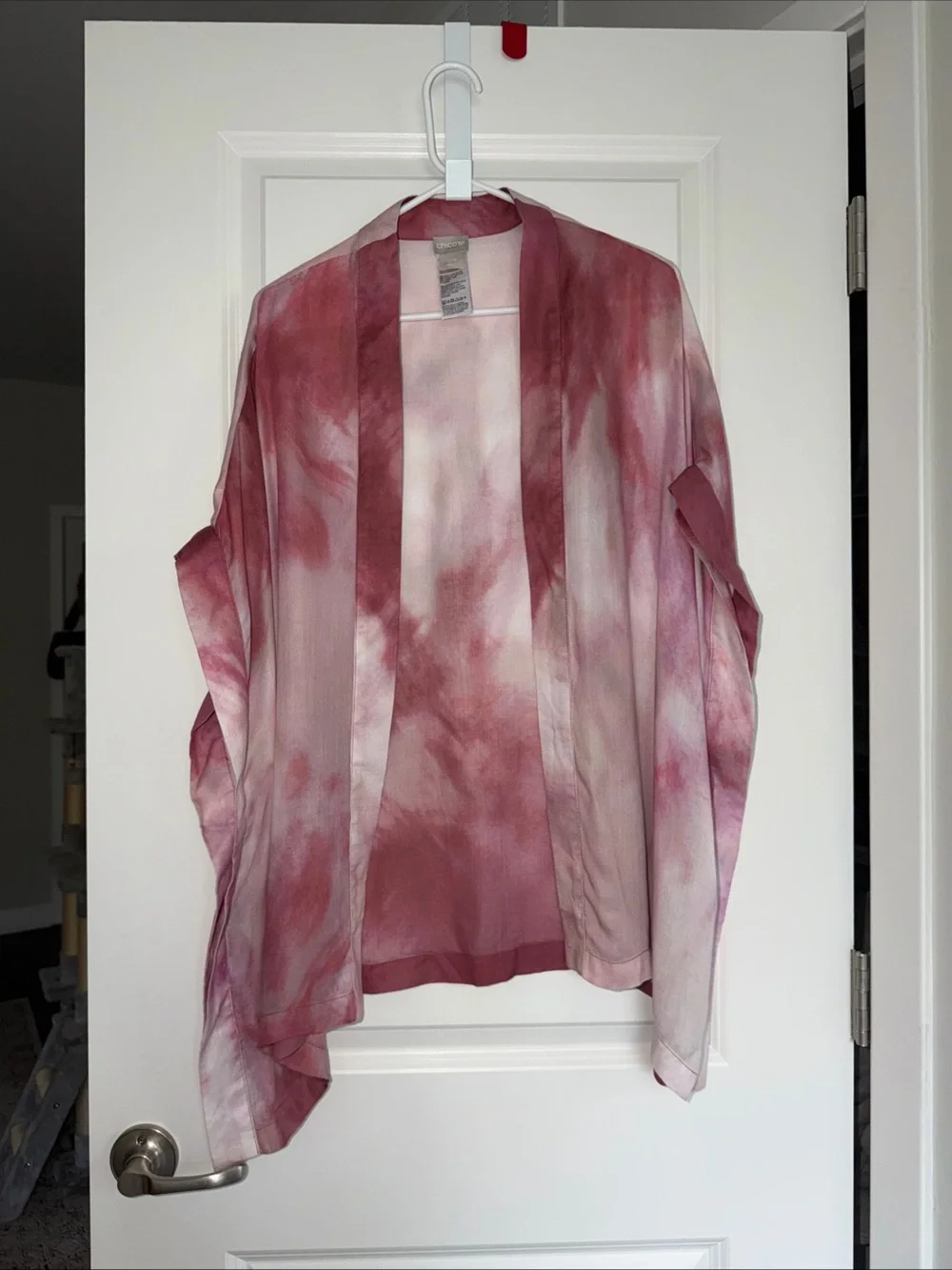 Chico's Rose-Pink Tie-Dye Kimono Cover-Up